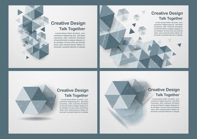 Hexagon on white and grey background with copy space for text. Vector illustration.