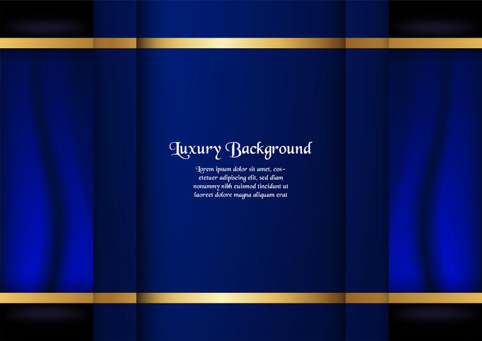 Abstract blue background in premium concept with golden border. Template design for cover, business presentation, web banner, wedding invitation and luxury packaging. vector