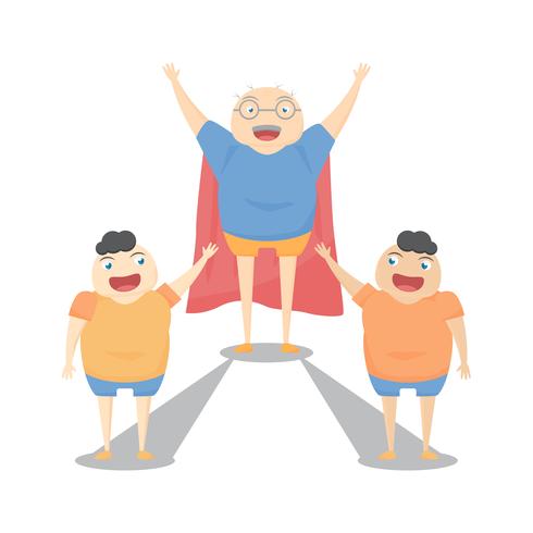 Family activity is smilling on white background. Vector illustration in flat design.