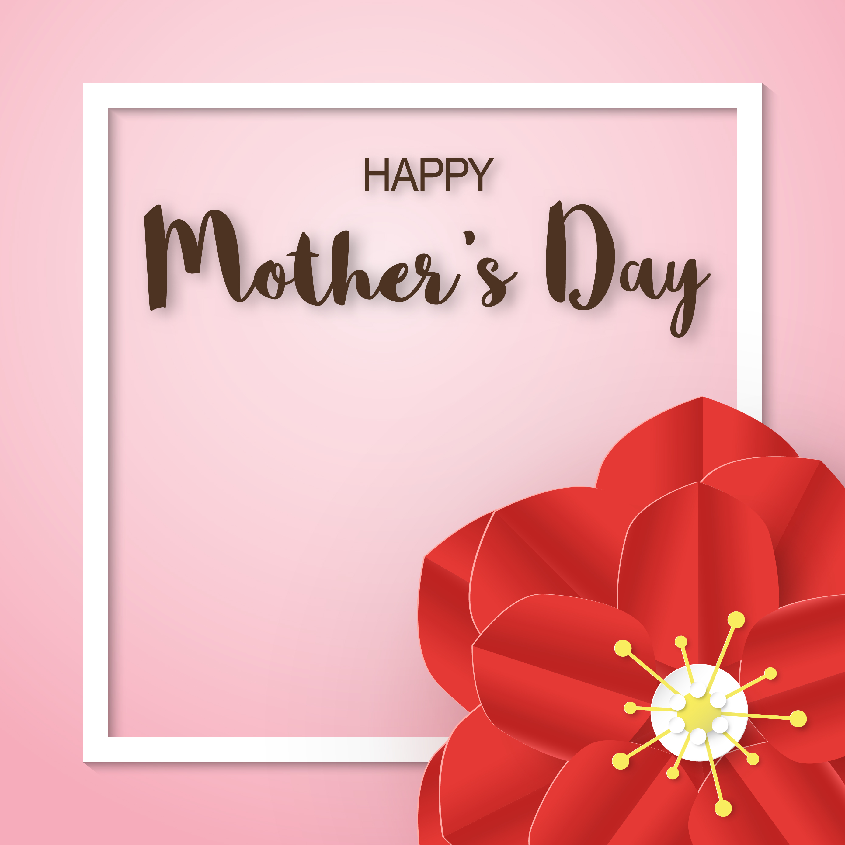 Template design for happy mother’s day. Vector illustration in paper