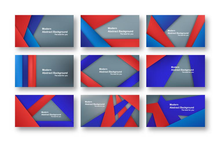 Abstract red and blue material design on grey background for cover, template, web design and brochure. Vector illustration with copy space for text.