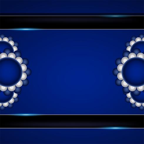 Abstract blue background in premium indian style. Template design for cover, business presentation, web banner, wedding invitation and luxury packaging. Vector illustration with golden border.