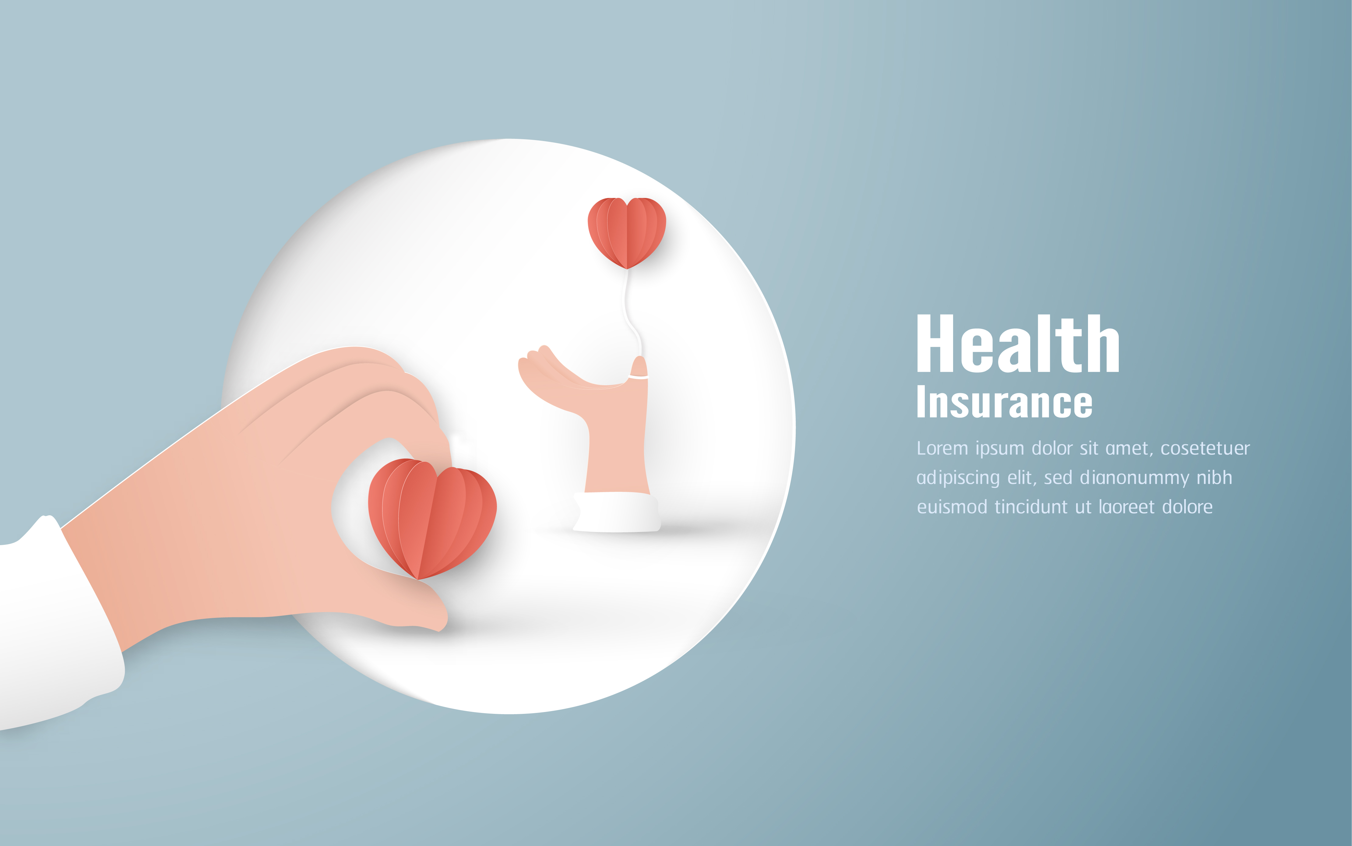 Vector illustration in concept of health insurance ...