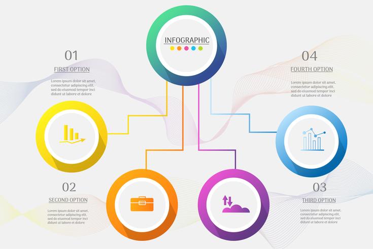 Design Business template 4 options or steps infographic chart element.  vector