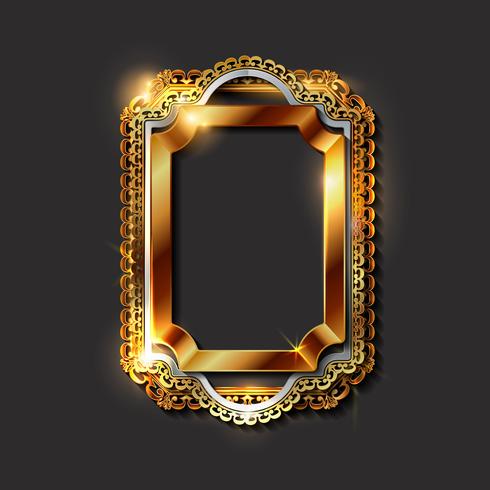 Decorative vintage golden frames and borders vector