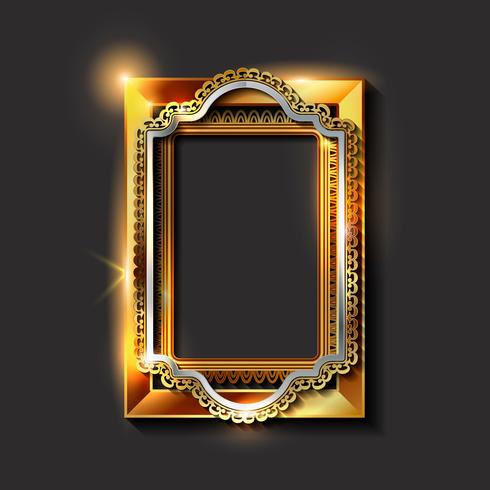 Decorative vintage golden frames and borders vector