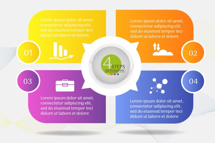 Design Business template 4 options or steps infographic chart element. vector