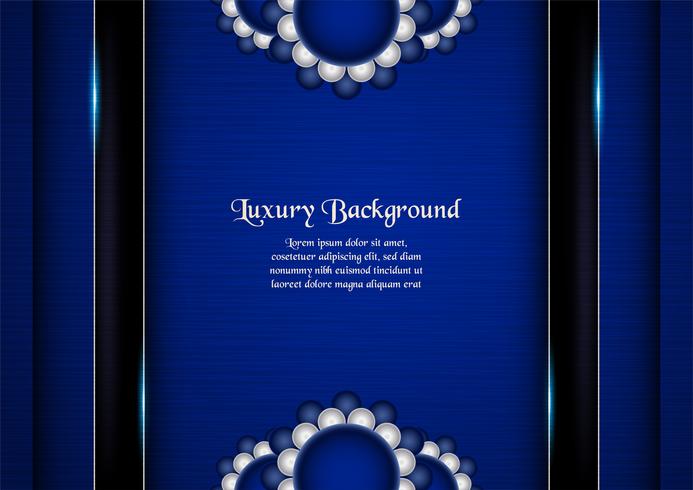 Abstract blue background in premium indian style. Template design for cover, business presentation, web banner, wedding invitation and luxury packaging. Vector illustration with golden border.