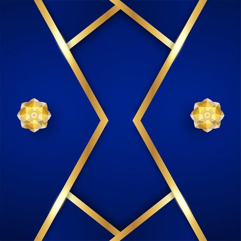 Abstract blue background in premium indian style. Template design for cover, business presentation, web banner, wedding invitation and luxury packaging. Vector illustration with golden border.