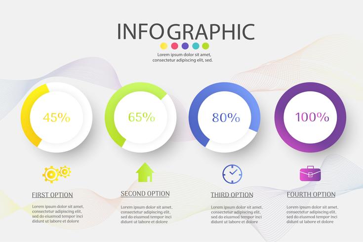 Design Business template 4 options or steps infographic chart element. vector
