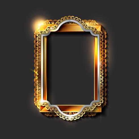 Decorative vintage golden frames and borders vector