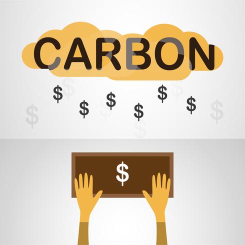 Vector design in concept of Carbon Pricing on grey gradient background.