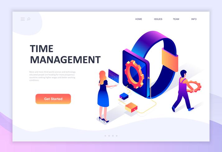 Modern flat design isometric concept of Time Management vector