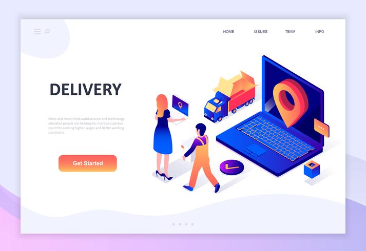 Modern flat design isometric concept of Worldwide Delivery vector