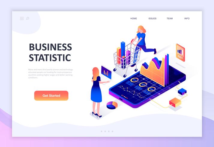 Modern flat design isometric concept of Business Statistic vector