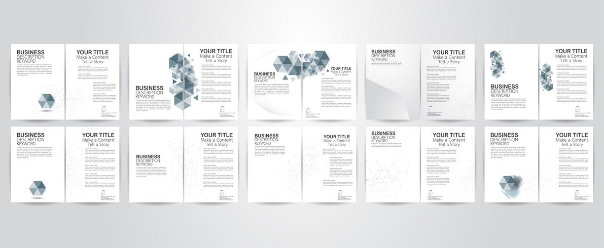 Set of modern flyer background with white space. Vector illustration.