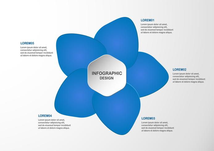 Modern blue infographic element on grey background with copy space for business presentation, template, web banner and motion graphic. vector