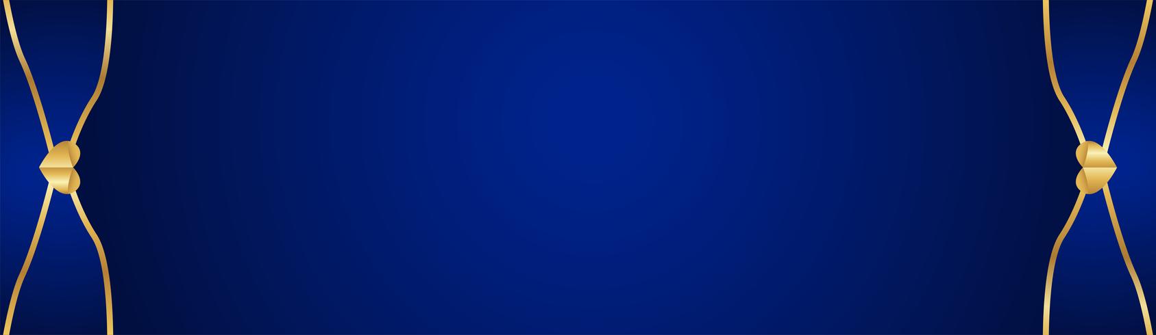 Fondo azul abstracto en estilo indio superior. Diseño de plantillas para portada, presentación de negocios, banner web, invitación de boda y empaques de lujo. Ilustración de vector con borde dorado.
