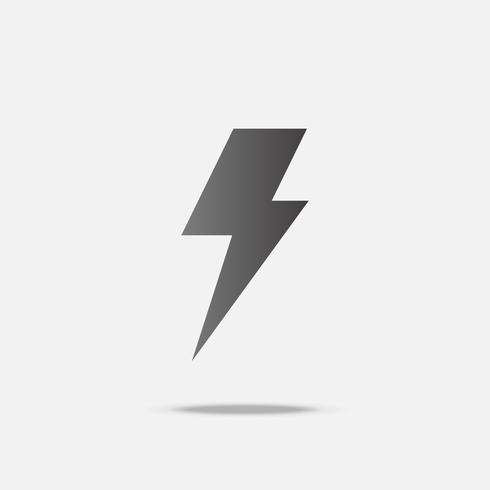 Thunder bolt flat design vector with shadow