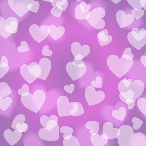 Violeta violeta Bokeh corazón, patrón, vector