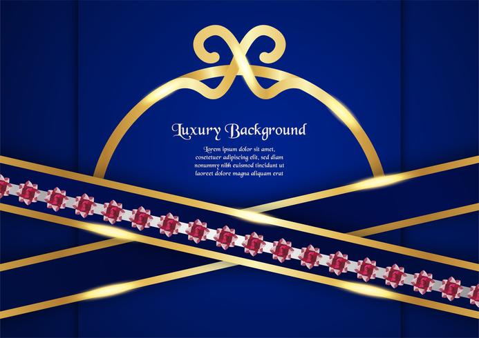 Abstract blue background in premium indian style. Template design for cover, business presentation, web banner, wedding invitation and luxury packaging. Vector illustration with golden border.