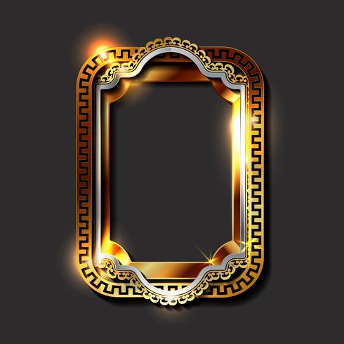 Decorative vintage golden frames and borders vector