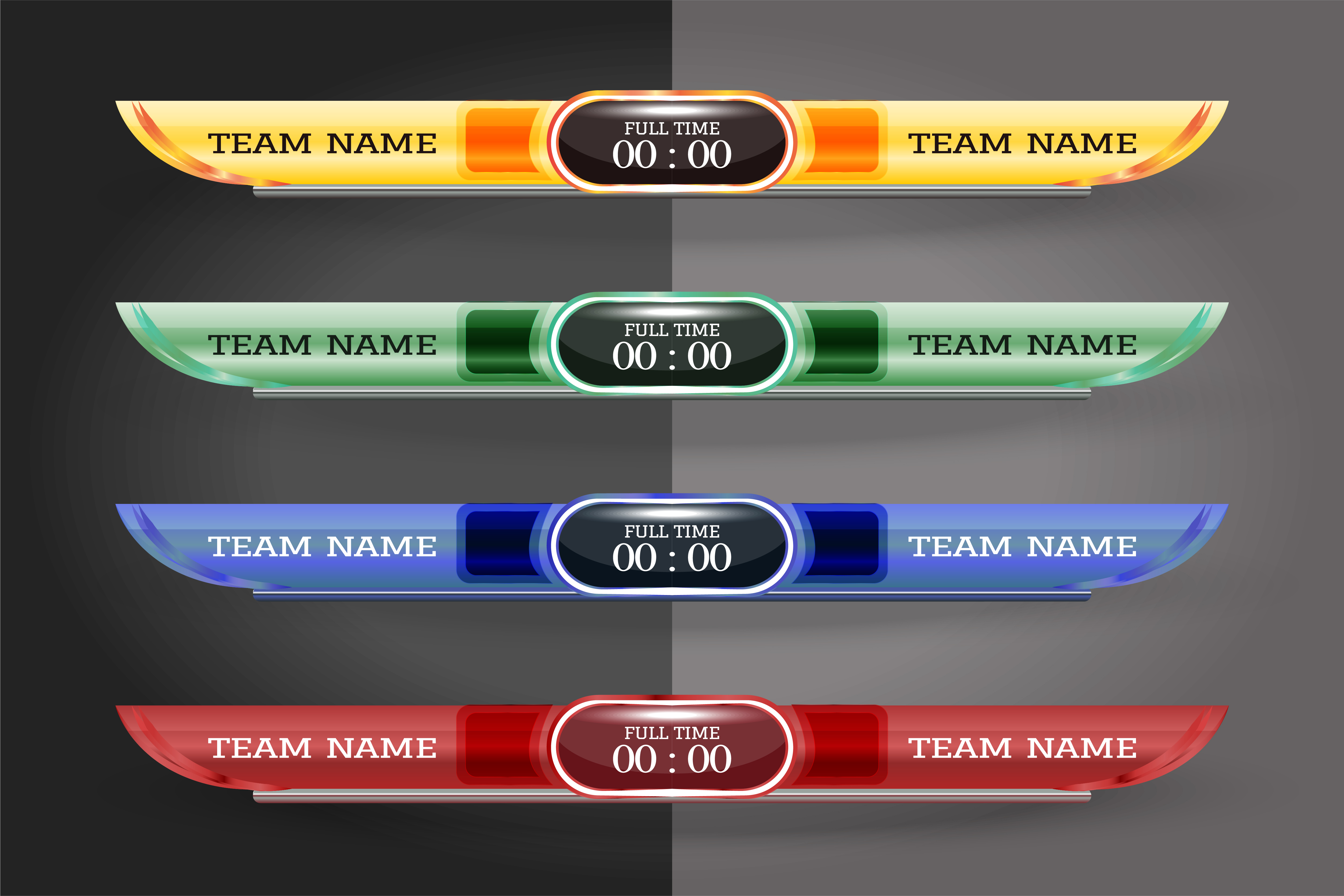 Scoreboard Digital Screen Graphic Template for Broadcasting of soccer