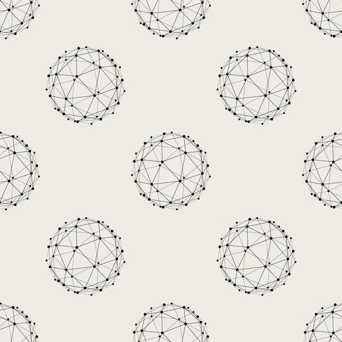 Seamless pattern background. Modern abstract and Classical antique concept. Geometric creative design stylish theme. Illustration vector. Black and white color. Technology connection line circle shape vector