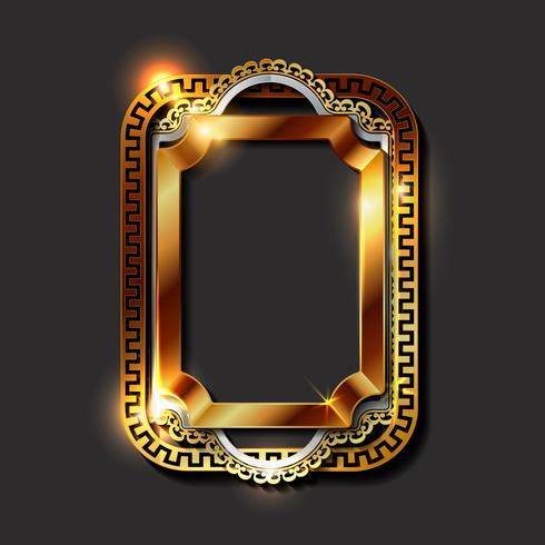 Decorative vintage golden frames and borders vector