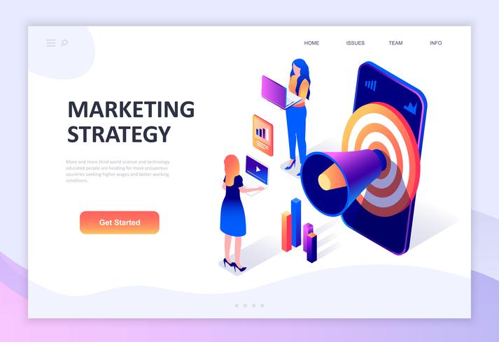 Modern flat design isometric concept of Marketing Strategy vector