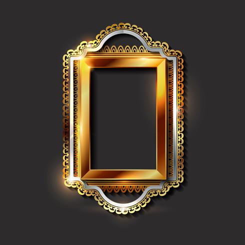 Decorative vintage golden frames and borders vector