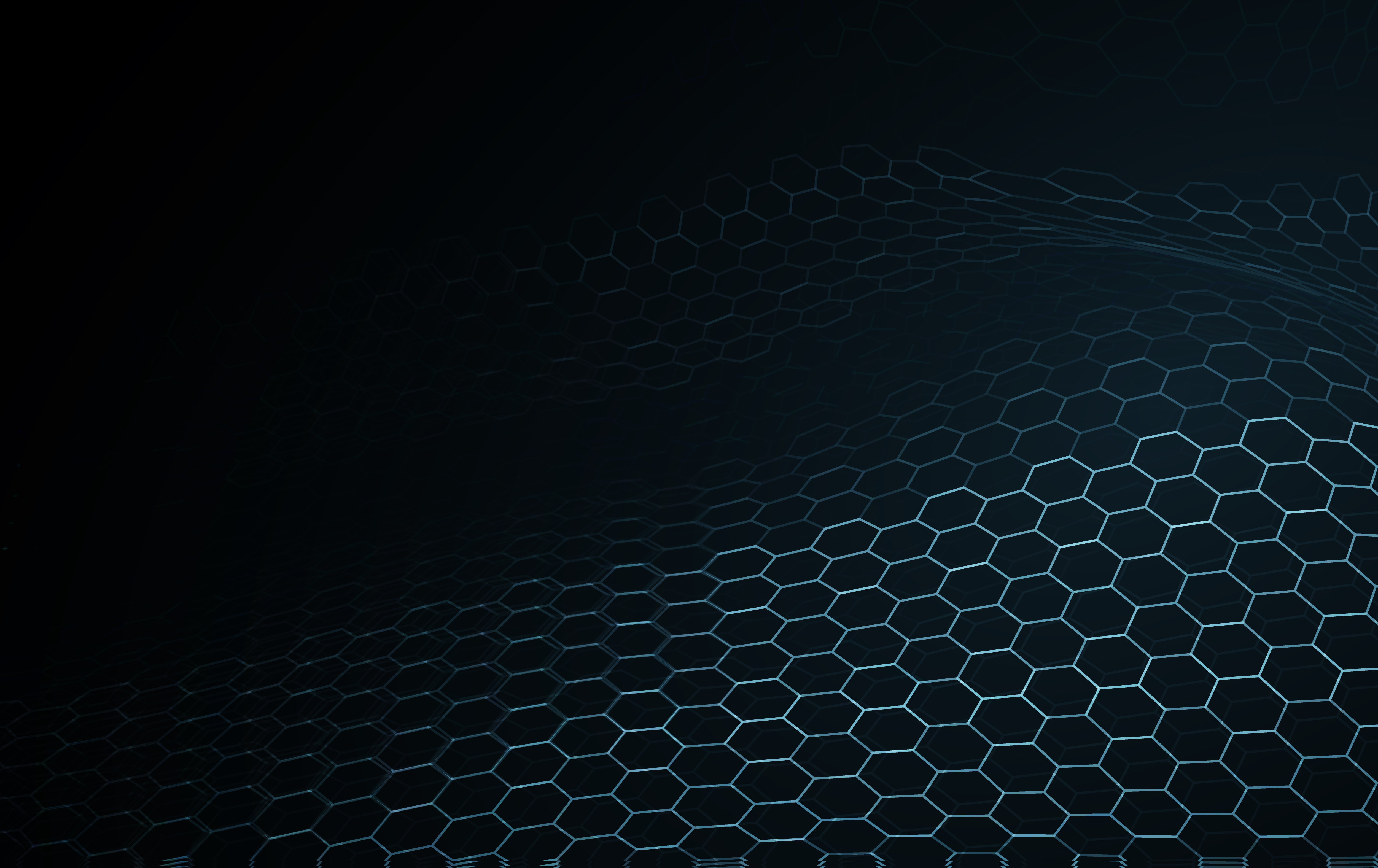 Blue wave surface blockchain technology and science abstract background.  Music equalizer of hexagon network wire frame illumination texture pattern.  New technology particle digital concept wallpaper 543841 Vector Art at  Vecteezy