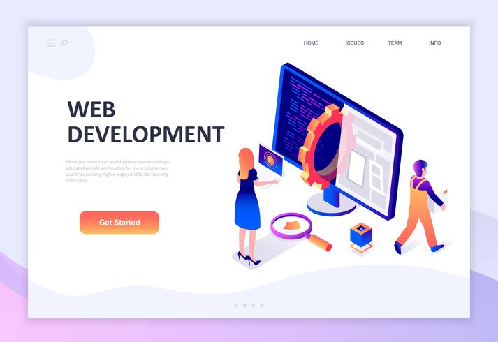 Modern flat design isometric concept of Web Development vector