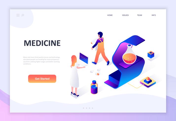 Modern flat design isometric concept of Medicine and Healthcare vector