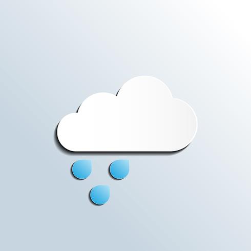 Rainy weather forecast icon vector