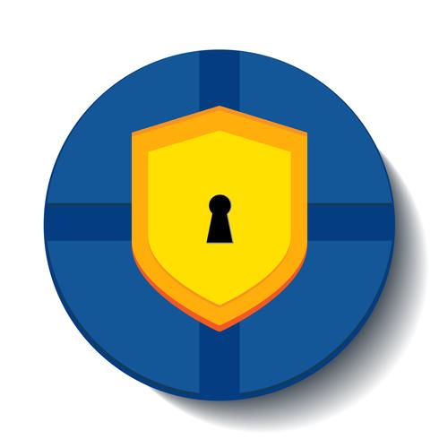 Icono de protector de escudo con sombra sobre el fondo blanco vector