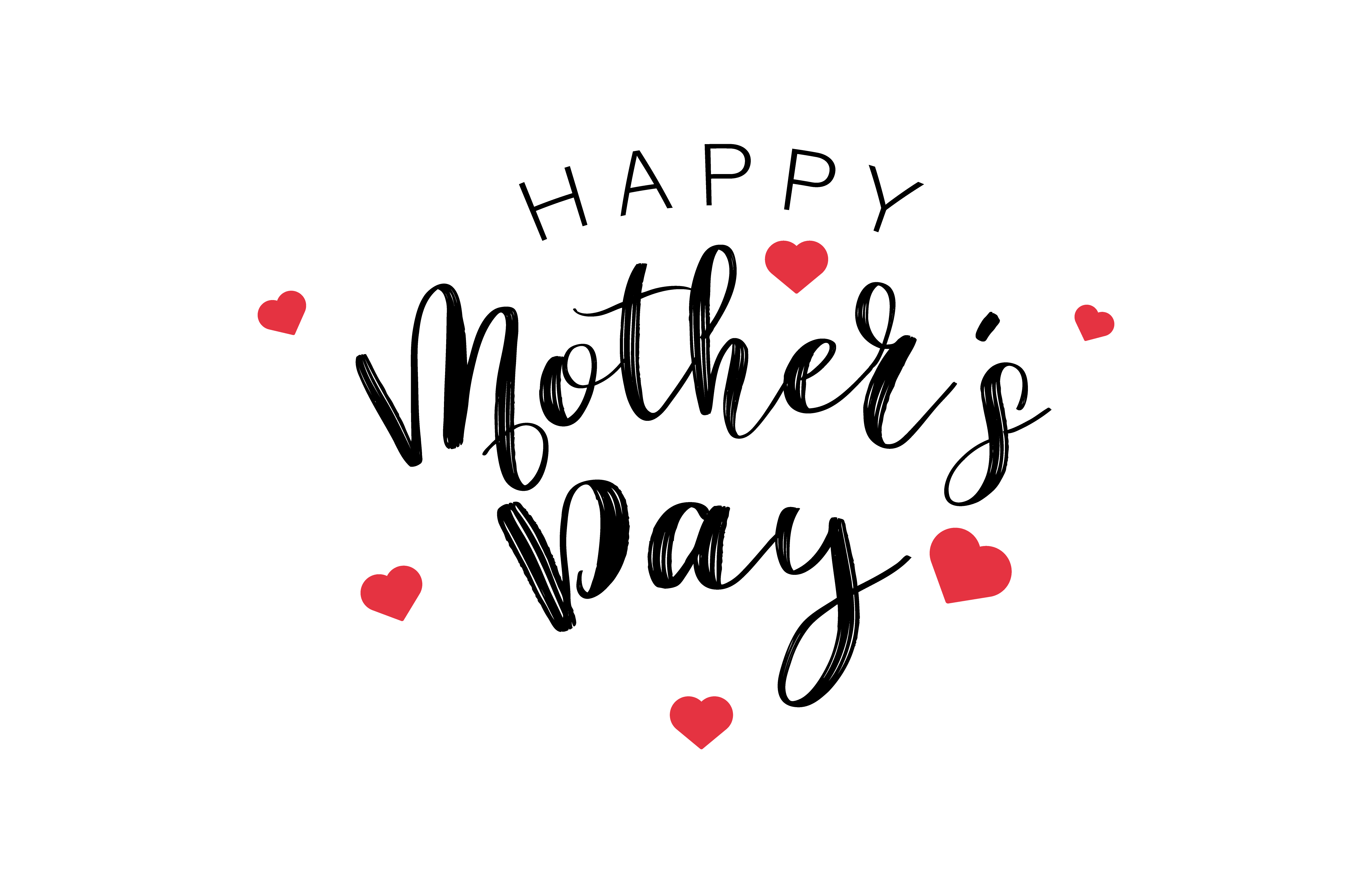 Happy Mothers Day Stencil Happy Mothers Day Lettering Black Vector