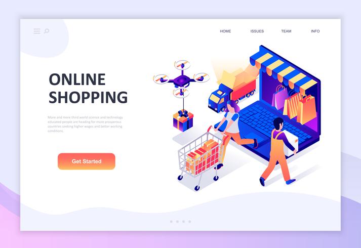 Modern flat design isometric concept of Online Shopping vector