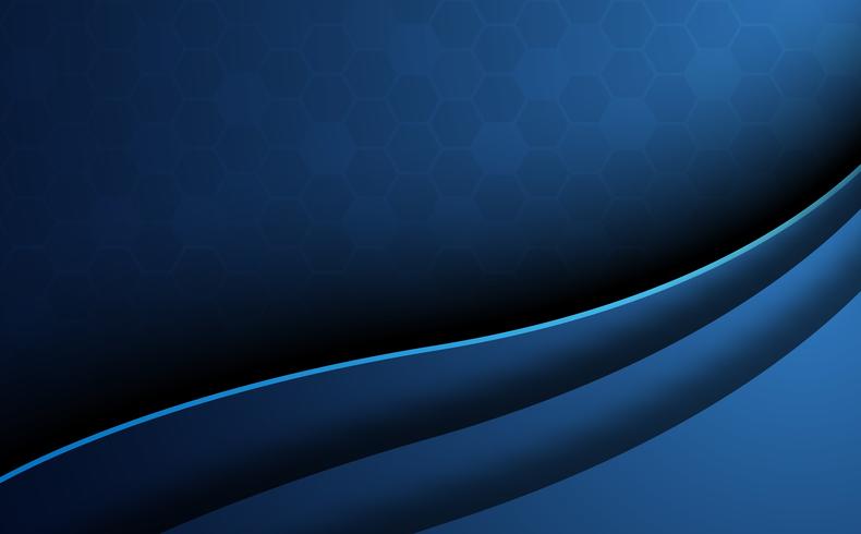 Blue Abstract Honeycomb Background With Curve Foreground