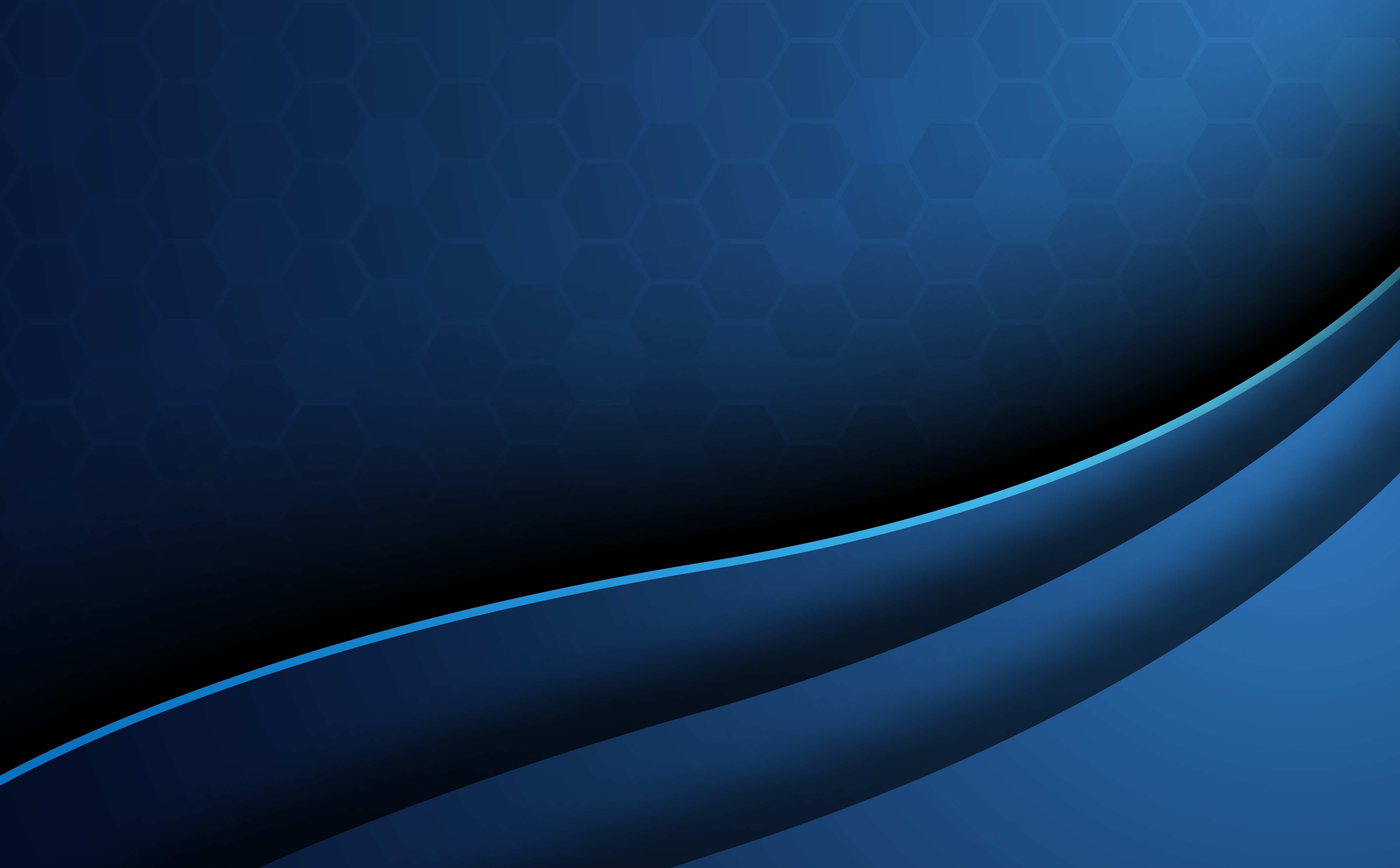 Blue abstract honeycomb background with curve foreground. Wallpaper and