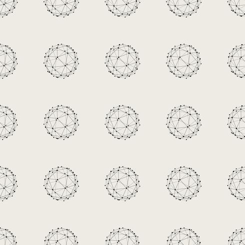Seamless pattern background. Modern abstract and Classical antique concept. Geometric creative design stylish theme. Illustration vector. Black and white color. Technology connection line circle shape vector