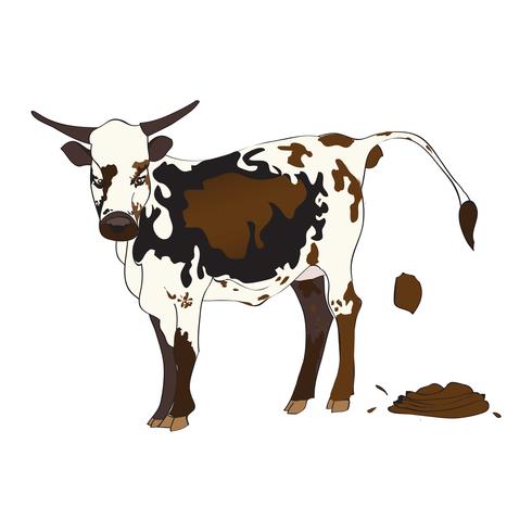 Shitting cow vector