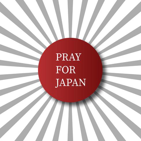 Pray for Japan. Abstract background concept. Red spot Isolated with white grey sun burst background. For advertising making donate of earthquake flood and tsunami in Hokkaido Kumamoto city in Japan vector