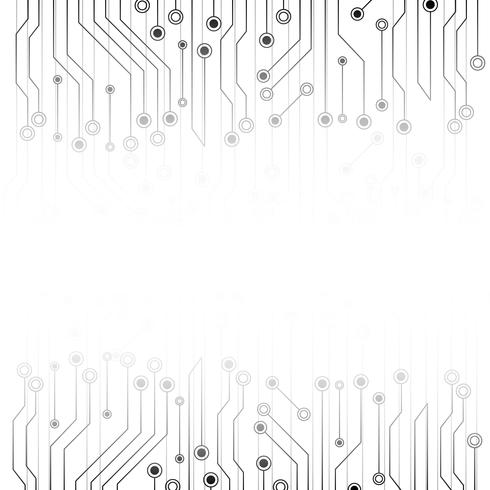 Fondo abstracto blanco con la placa de circuito de la electrónica. Resumen gris. Tecnología futurista y concepto de textura. Tema de sistema de línea de comunicación. vector