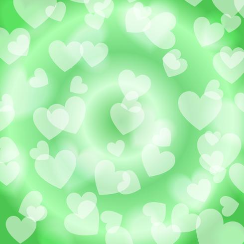 Corazón verde Bokeh, patrón, vector