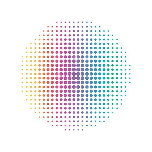 Rainbow Circular dot line. Abstract and Colorful concept. Half tone Illustration vector