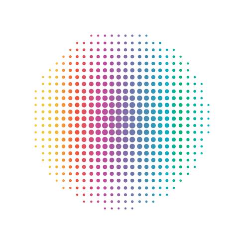 Rainbow Circular dot line. Abstract and Colorful concept. Half tone Illustration vector