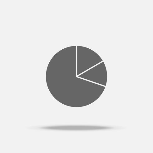 Pie graph chart Flat design vector icon with shadow