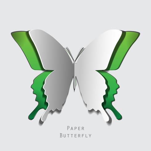 Butterflies Paper cut on the color background vector