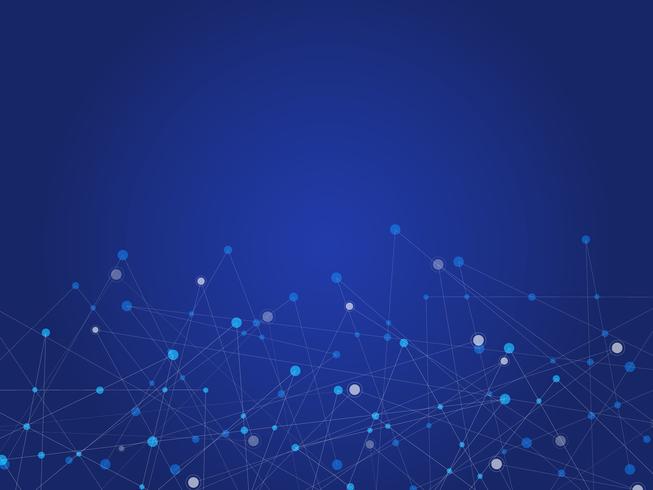 Blue technology and Science abstract background with blue and white line dot. Business and Connection concept. Futuristic and Industry 4.0 concept. Internet cyber data link and network theme. vector